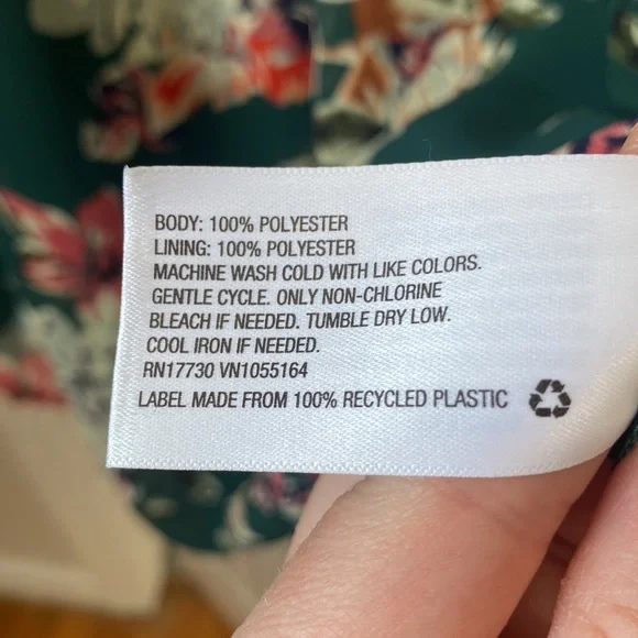 A New Day Hunter Green Floral Dress, size small - Picture 5 of 5